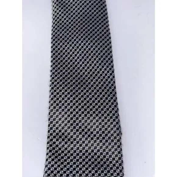 JOS A BANK Men's Black & Silver Silk Necktie Executive Collection Designer - Picture 2 of 5